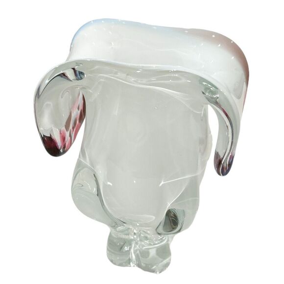 Bohemia Czech Republic Pink Blue and Brown Art Glass Hand Blown Glass Vase - Picture 5 of 9